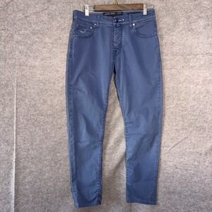 Jacob Cohen 688 Comfort Jeans Mens 31 Blue Stretch Button Fly Handmade Italy